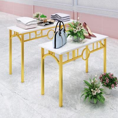 China Clothing\Wooden Nesting Table Tray Table Gold Marble Display Table Set Of 2 Shoe Nesting\Modern Style Metal Boutique Stores\Accessories for sale