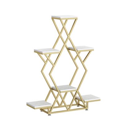 China Stores Retail Customized High End Luxury Interlocking Bag Display Stand Metal Counter Top Display Racks Table Shoe Racks Flower Stand for sale