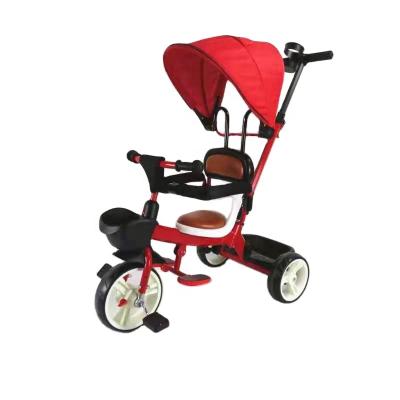 China Ride on Toy Hot 3 in 1 Baby Tricycle with Color Canopy, Good Tire EVA Tricycle, New Design Soft Textile 3 Cheap Price Baby Cycle for sale