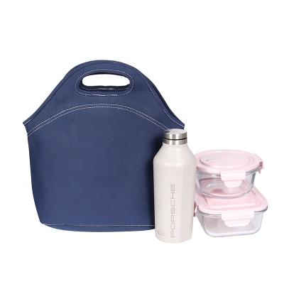 China Insulated High Quality Printed Glossy Cooler Bag Customized Neoprene Lunch Tote Bag for sale