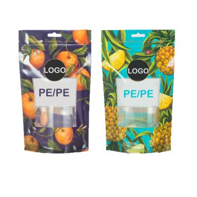 China Fleixble Packaging Customized Logo Printing Eco-friendly Recyclable Dry Mango Snack Pouch Packaging Bags With Window for sale