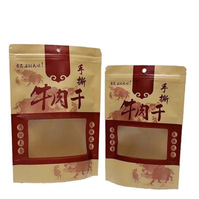 China Recycled Doypack Brown Craft Paper Biodegradable White Ziplock Kraft Paper Materials Stand Up Pouches Food Packaging Zipper Bags for sale