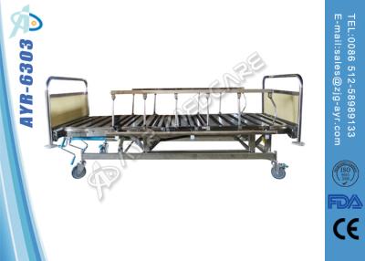 China Portable Folding Stainless Steel Hospital Bed Three function With Corner Bumper for sale