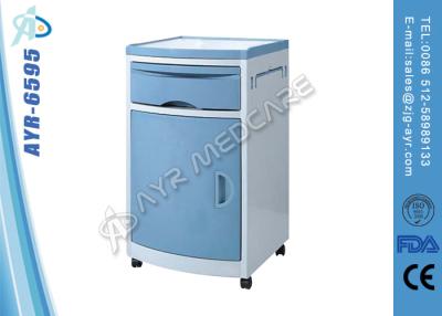 China Medical Hospital Furniture ABS Plastic Bedside Cabinet With Four Silent Wheels for sale