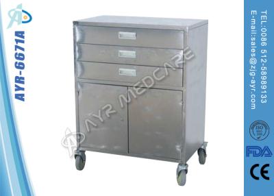 China 304 Stainless Steel Medical Trolley , Medicine Dispensing Trolley Two Doors for sale