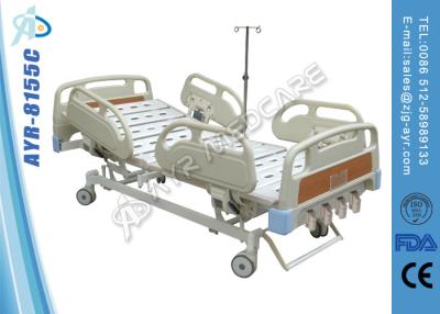 China ABS Side Rail Rolling Manual Hospital Bed With Central Lock System for sale