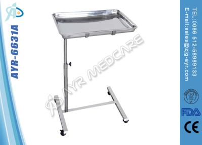 China Four Castors Height Adjustable Meical Trolley , Hospital Mayo Table for sale