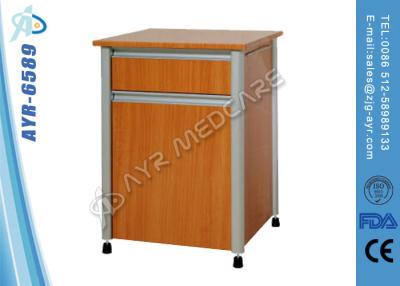 China Wooden MDF board hospital bedside cabinet with Aluminum Frame for sale