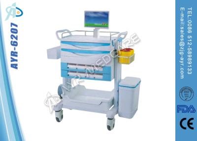 China Mobile Medical Computer / laptop Workstation Trolleys / Carts With Drawers for sale