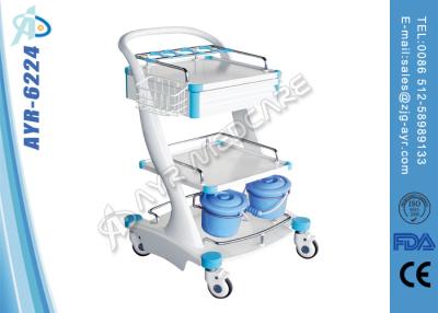 China Three Level Medical Treatment Trolley With One Drawers And Infusion Pole for sale