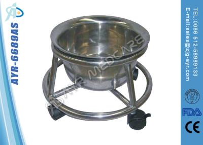 China Hospital Stainless Steel Bed Accessories Kick Bucket With Wheels for sale