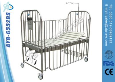 China Stainless Steel Manual Hospital Children Patient Bed With Full Length Side Rails for sale