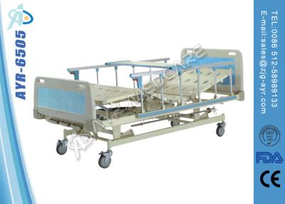 China Three Cranks Aluminun Side Rails Adjustable Hospital Bed 5 Function for sale