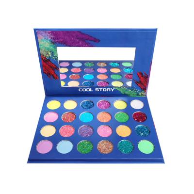 China Waterproof Private Label 24 Color Eyeshadow Palette Neon Bright Cool To Night Eyeshadow Palette Custom for sale