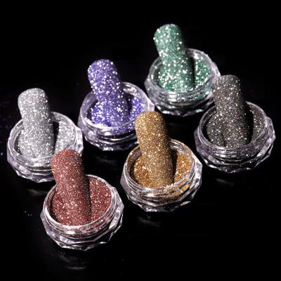 China Hot-selling Nail Art Nail Art Salon Amazon Decorator Glitter Crystal Crushed Diamonds Powder Nails Broken Glass System Effect for sale