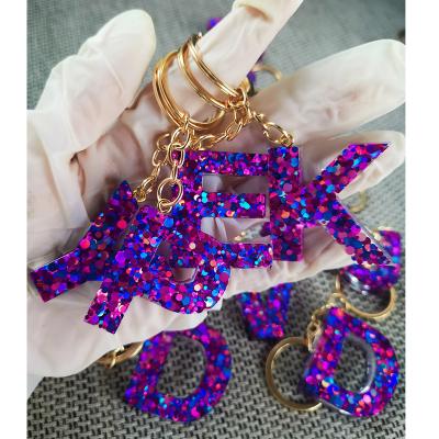 China 2021 Unmatched Unique Amazon Waterproof Hot Personality Lip Gloss DIY Crystal Resin Letters Lipgloss Keychain Key Chain Pendant for sale