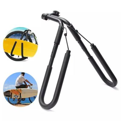 China Lindo Surfboard Bike Rack Stable Surf Rack For Bike Bonus Wetsuit Hanger Bike Adjustable Surfing Rack For Shortboard Wakeboard for sale