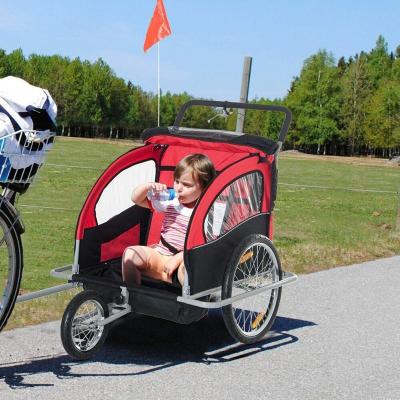 China Smart Baby Stroller Bike Trailer for Toddlers Child Kids Single and Double Seat 2-In-1 Canopy Carrier for sale