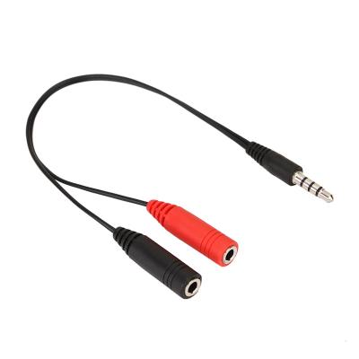 China Mobile phone 3.5mm Y cable splitter 2 conmponent female to 1 male cable adapter to laptop and cellphone etc. for sale