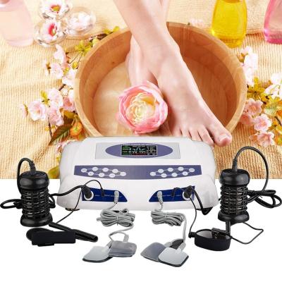 China Dual Cell Foot Detox Machine Dual Users Ioinc Foot Bath Spa Machine With Fir Support Belt for sale