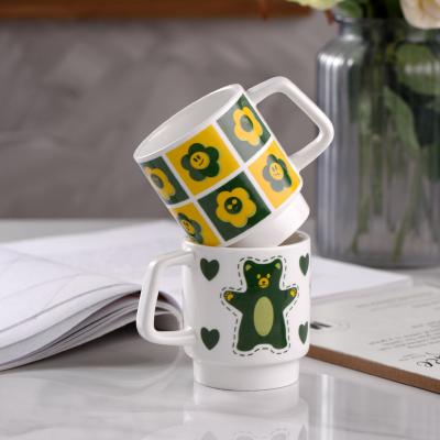 China Large Capacity 250ml Flower Mug Ceramic Coffee Cup Viable Pastoral Milk Drinkware Afternoon Tea Mug for sale