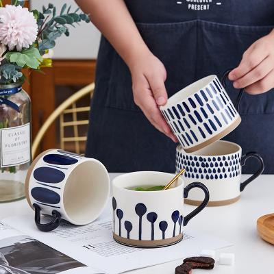 China 450ml Viable Drinkware Mugs Wholesale Ceramic Tumbler Porcelain Mugs Cup Coffee Tea Cup Mug for sale