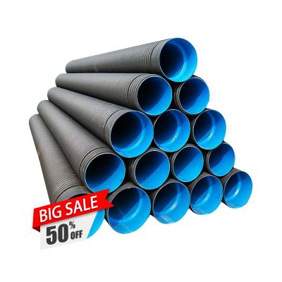 China Green environmental protection SN4 SN8 SN16 18 inch HDPE double wall PE plastic culvert pipe drainage corrugated HDPE pipe dwc for sale