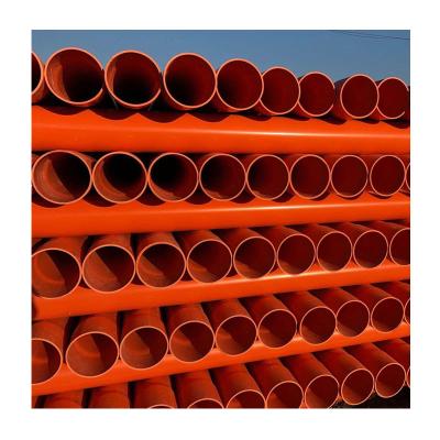 China Self Extinguishing Power Communications Electrical Cable Project Underground PVC Pipe DE110-DE250mm Orange for sale