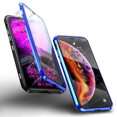 China 100% Transparent Magnetic Phone Covers Case 2019 New Eco-friendly Bilateral Glass Cell Phone Cases For iphone XS max for sale