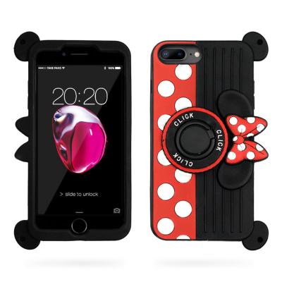 China 2018 Unique Hot Finger Ring Holder Phone Cover 3D Soft Silicone Case For iphone 7 for sale