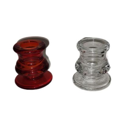 China Unique Wholesale Size Customized Borosilicate Glass Modern Candle Holders Decorative Wedding Art Candle Holders Volume for sale