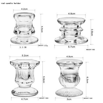 China Art Unique Wholesale Factory Size Modern Customized Crystal Elegant Open End Glass Cylinder Candle Holders for sale