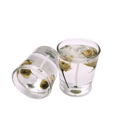 China Transparent Heat Resistant Clear Glass Candle Holder Home Decoration Custom Various Capacity With Candle for sale