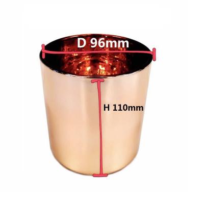 China Classic Hot Selling Empty Glass Jars Gold Glass Candle Holder Plating Rose Gold Oxford Candle Holder for sale