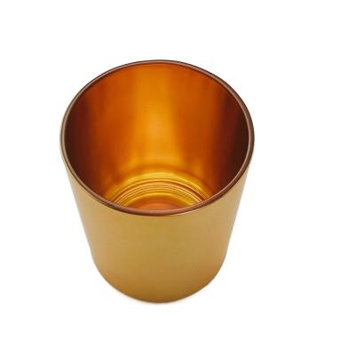 China Home Christmas Matte Gold Candle Cup Plated Clear Empty 11oz From China Factory Decoration for sale