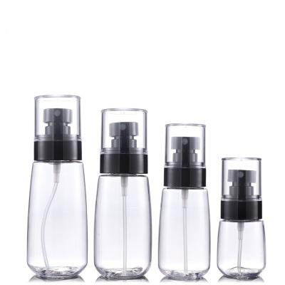 China Personal Care 30ml Perfume Spray Bottle Press Pump Cosmetics Bottle Facial Spray PET Detergent Fine Mist Bottle for sale