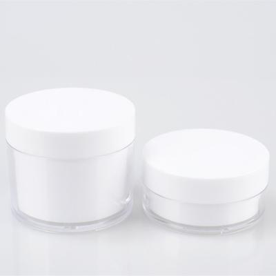 China Stock 100g 200g Cosmetic Straight Plastic Acrylic Cream Jar Factory Cosmetic Packaging for sale