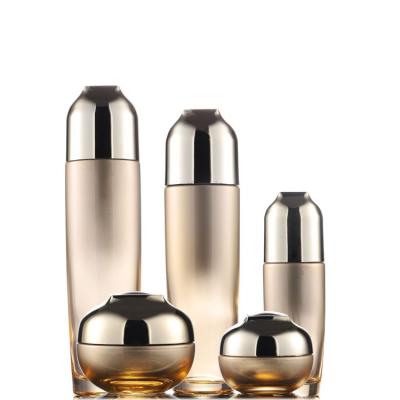 China Glass bottle and jar set 30g 50g cream cosmetic jar 40ml 100ml 120ml lotion pump bottle for sale