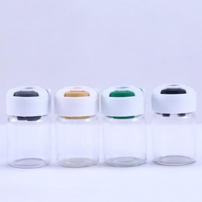 China 3ml 5ml 7ml 8ml 10ml Cosmetic Glass Test Tube Powder Vial Freeze Dried Bottle With Tear Off Cap / Tough Lid for sale