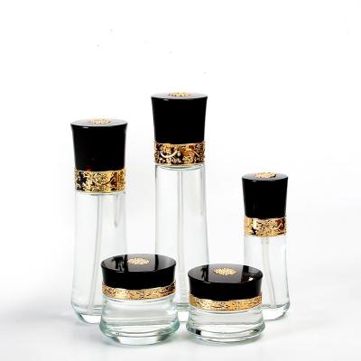 China Luxury Cosmetic Bottle Set 30g 50g Jar 40ml 60ml 100ml 120ml UV Cream Lotion Pump Bottle for sale