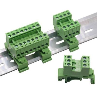 China 1Sets 2-20pin 2EDG-UKR-5.08mm Rail Terminal Block Pitch 5.08mm Screw Terminal Block Connector Din Rail Plug In Rack 2EDG-UKR for sale