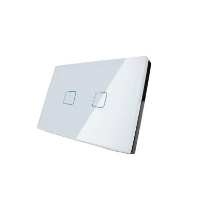 China Tempered Glass Panel Tuya Remote Control Smart Switch Touch Touch Lamp Switch (Smart Life) Zigbee 2gang 1way for sale