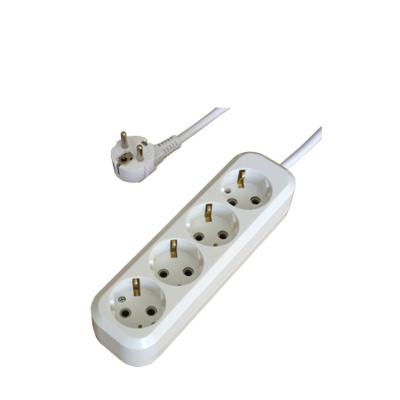 China Residential / General Purpose 4 Way European Standard 220-250V 2 Pin ABS Extension Electrical Socket for sale