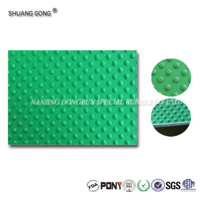 China Nanjing Dongrun Anti-slip Industrial Green 3mm Compound Ribbed Anti-Slip Rubber Flooring / Mats for sale