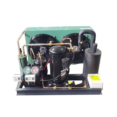 China Hotels Good Selling Face Evaporator 4hp Refrigeration Unit Cold Room Compressor Rotary Cooler Air Scroll Compressor Condensing Unit for sale