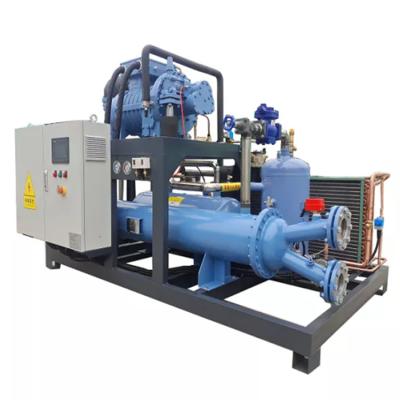 China Refrigeration 45 Hp Cooling Condens Unit Screw Compressor Unit Water Cooled Refrigeration Condensing Machine For Refcomp Cream Cold Storage for sale