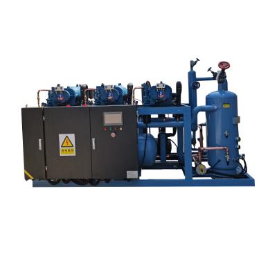 China Refrigeration Plant Supply 3 Screw Air Compressors Refrigeration Condens Unit 110hp Freezer 4 Ton Air Cooled Condensing Unit For Cold Room for sale