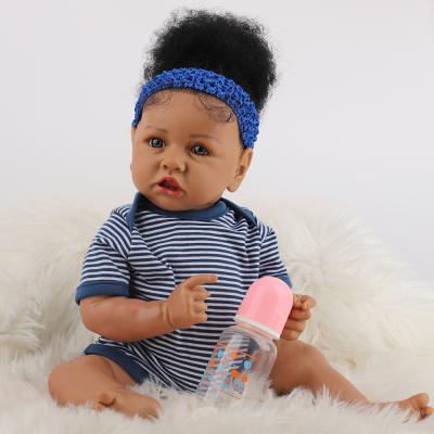 China Reborn Girl Dolls Toy Black American African Doll Doll Kits Silicone Children Battery Operated Reborn Reborn Baby for sale