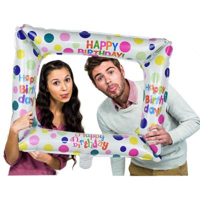 China Gift Toy 1Pcs Birthday Photo Booth Foil Balloons Happy Birthday Balloon Photo Sight Photo Props Birthday Party Decorations for sale