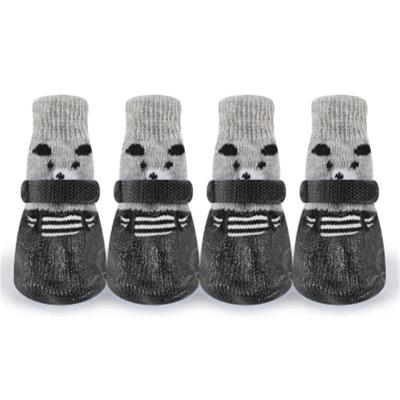 China 4pcs/Set Novelty Cute Cotton Dog Rubber Shoes Waterproof Non-slip Dog Rain Snow Rejects Socks For Puppy Cats Big Small Dogs for sale